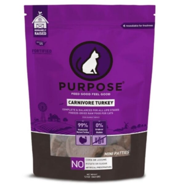 Purpose – 凍乾生肉肉餅貓糧 - 火雞肉 12oz