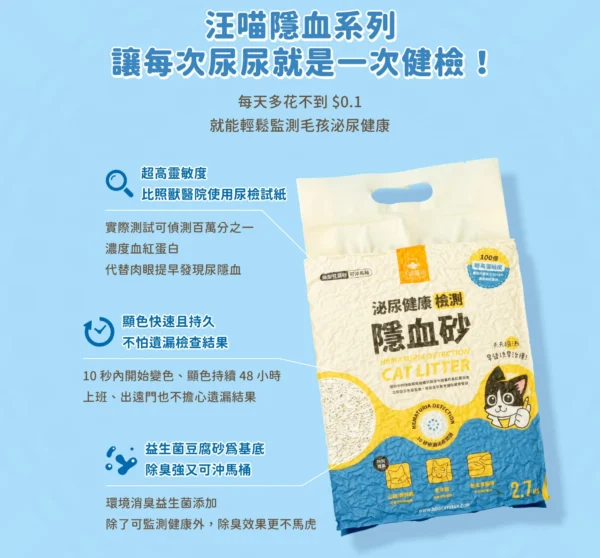 汪喵星球 - 泌尿健康檢測隱血貓砂：圖片 3