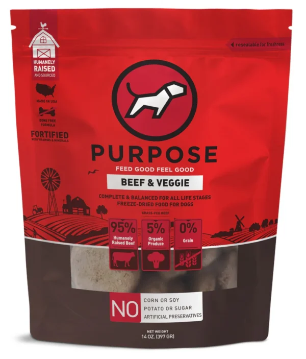 Purpose - 凍乾生肉肉餅狗糧 - 牛肉 14oz