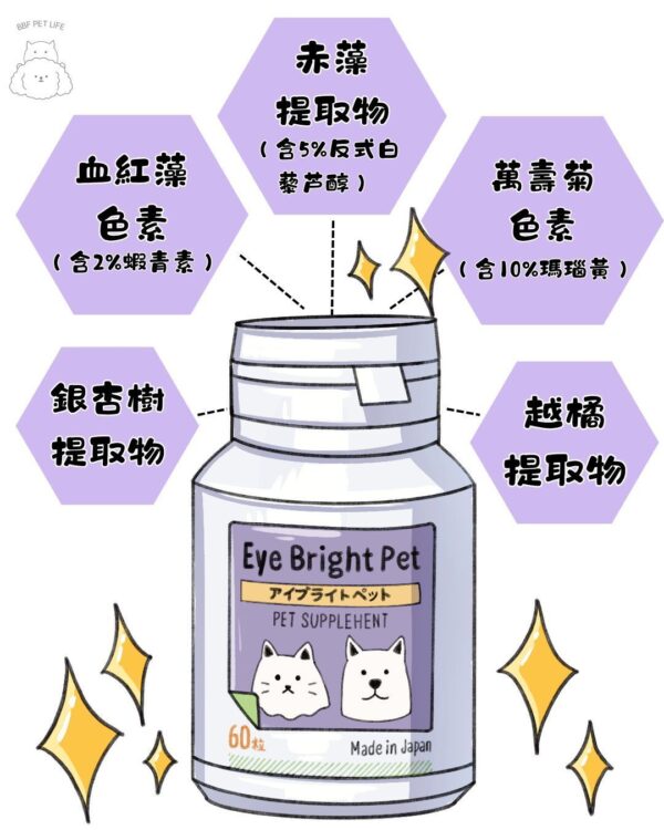 日本品牌 - PAWDEA - Eye Bright Pet 亮睛睛 保健品 雞肉味 60粒 EYE BRIGHT PET 60 CAPSULES：圖片 3