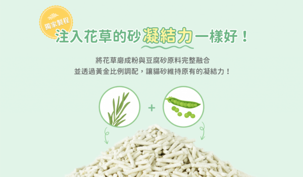 汪喵星球 - 益生菌消臭花草豆腐砂 (條型)：圖片 7